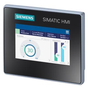 SIMATIC HMI MTP400， Unified Basic 面板， 触摸操作， 4" 宽屏 TFT 显示屏， 一千六百万色， PROFINET 接口， 可组态的最低版本 WinCC Unified Basic V18 升级版 3， 包含开源软件