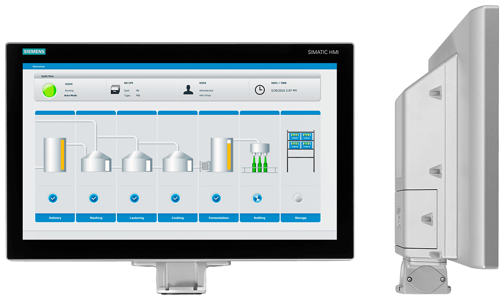 SIMATIC HMI TP1200 Comfort Pro 用于支脚（可扩展, 下法兰）， 精智面板，触摸式操作， 12" 宽屏 TFT 显示