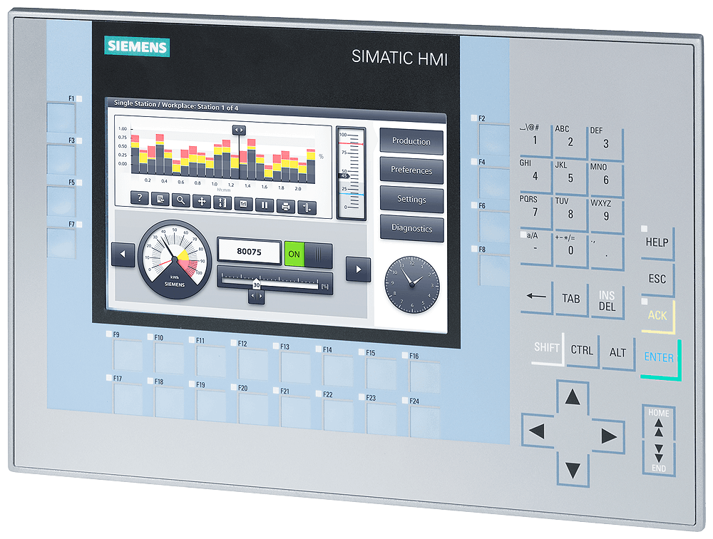 SIMATIC HMI KP700 Comfort， 精智面板， 按键操作， 7" 宽屏 TFT 显示