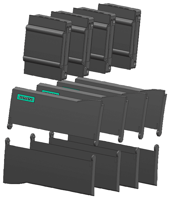 SIMATIC S7-1200，备件 正面翻盖 CPU 1211/1212 （CPU 1211/1212 顶部正面翻盖 /前面翻盖下/信号 机载盖板） 每个 4 件